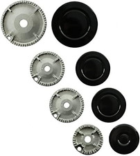 SPARES2GO (Non Universal) Oven Cooker Hob Gas Burner Crown & Flame Cap Kit for L