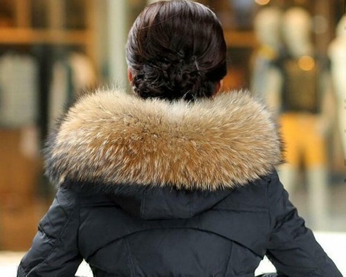 Natural raccoon collar fur