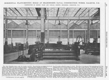 1906 Antique Engineering Print - Plate Bending Rolls at Beardmore's in Dalmuir
