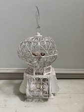 Vintage Bird cage, bird house ornament metal & wood