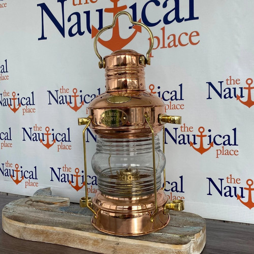 Copper anchor oil lamp - 14",