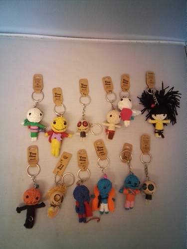Voodoo doll keyrings - keyrings, string