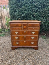 Vintage Georgian-Style Reproduction TV Cabinet. Figured Walnut + lots of Brass!