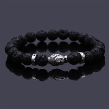 Lava Stone Beaded Silver