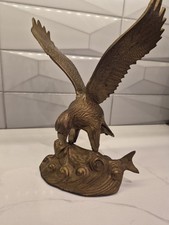 Vtg Large Brass Eagle Catching