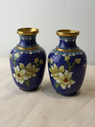 Pair blue chinese - pair, cloisonne