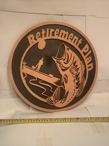 Wooden wall art retirement - wooden,