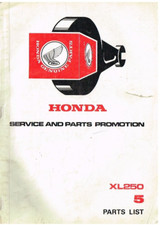 HONDA XL250 ORIGINAL 1977 FACTORY PARTS CATALOGUE