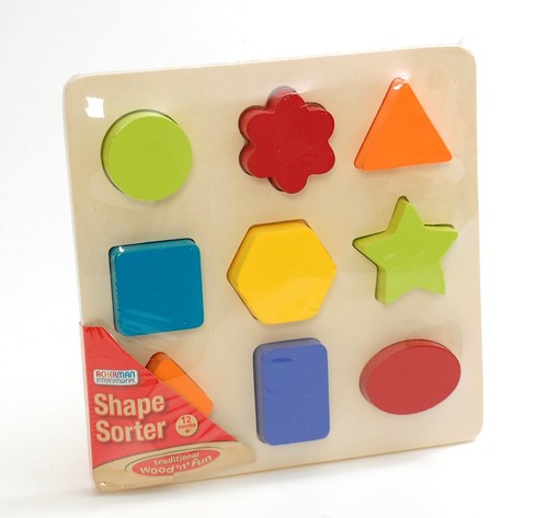Wooden shape sorter - wooden, toy
