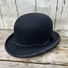 Vintage Flat Brim Bowler Hat British Manufacturer Theatre Costume
