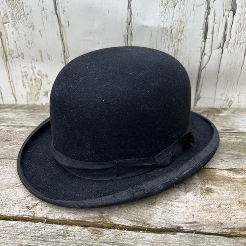 Vintage flat brim bowler - bowler, hat