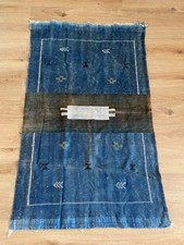 Moroccan Rug Blue White 140 X 83 cm Used