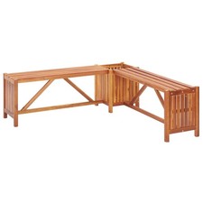 Garden Corner Bench Wooden 4