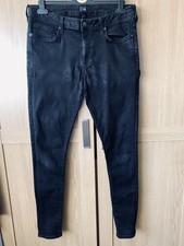 mens jeans size 32” River island Black denim trousers bottoms skinny stretch 