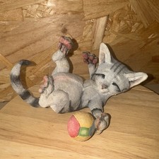 Cat Country Artists A Breed Apart MARBLES Silver Tabby Cat With Ball