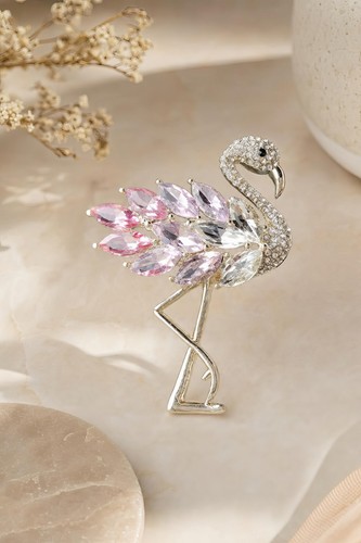 Pink flamingo pin - pink,