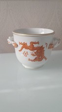 Meissen Porcelain Pot With Red