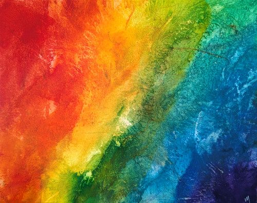 Abstract painting rainbow - abstract,