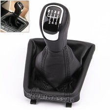 for SKODA SUPERB 2 II 3T LEATHER GEAR SHIFT STICK KNOB 6 SPEED HANDLE SHIFTER