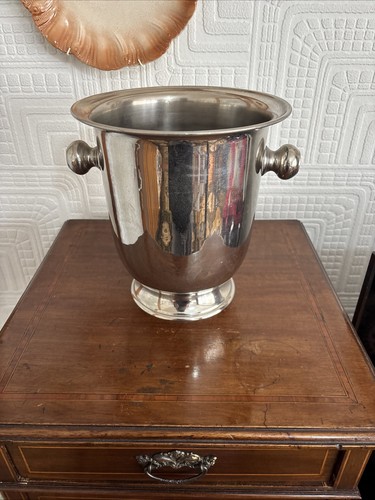 Vintage metal champagne bucket - champagne,