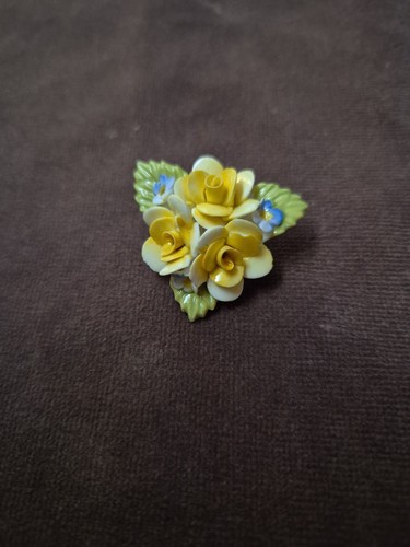 Coalport brooch slight chip - slight,