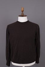 FUZZI Brown Wool Tight Knitted Raglan Sleeve Crew Neck Pullover Sweater Size 54