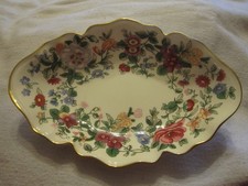 Crown Staffordshire 'Thousand Flowers' bon bon dish. 1913?  1 light crack.