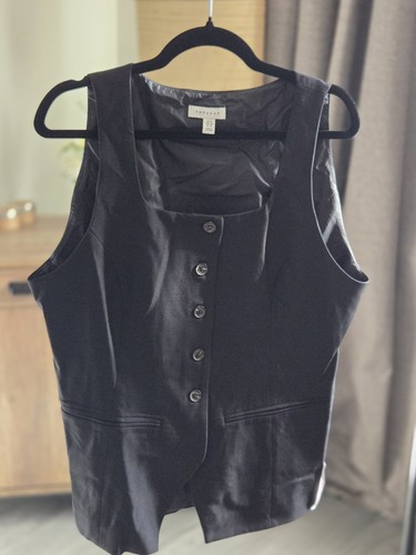 Topshop black satin button - black,