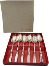Oneida Morning Star Community Plate Grapefruit Spoons Set of 6 Silver Plate PPWH