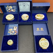 Halcyon Days Enamel Trinket Boxes x5 Bilston & Battersea