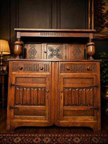 Rare carved oak welsh - rare,