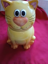 YELLOW CAT BISCUIT BARREL