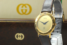 [N MINT w/ Box] Vintage Gucci 3000M 33mm Gold Dial Quartz Men's Watch SWISS MADE