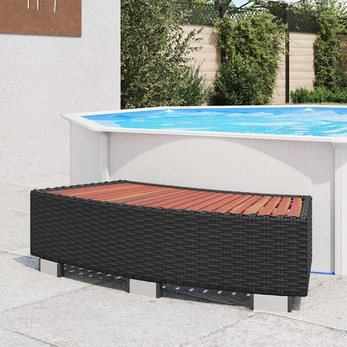 Spa step black rattan - pe,