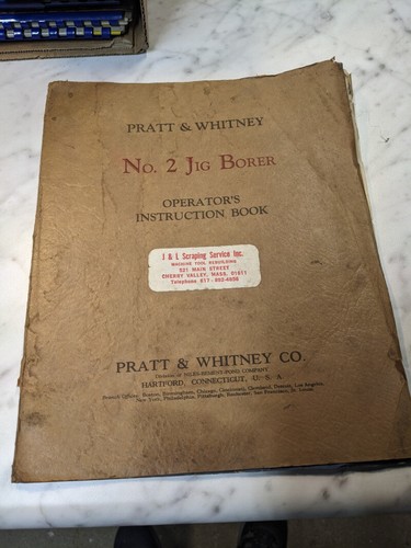 Pratt whitney jig borer - whitney,
