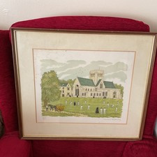 painting Lithogra vincent Haddelsey cricket Ampleforth 1985 LTD addition 107/150