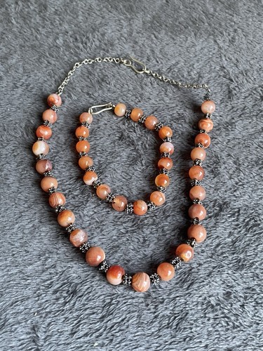 Carnelian agate style necklace - carnelian,