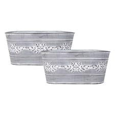 2pc grey metal leafy - 2pc,