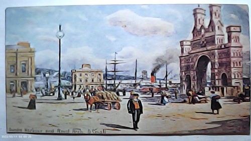 Postcard dock street and - postcard.,