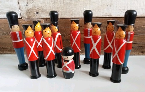 Vintage wooden toy soldier - vintage,