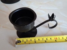 Candle Holder. Black metal. Ideal for Christmas or floral arrangements. 