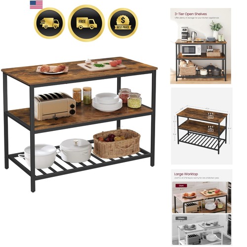 Kitchen island with - island, shelves