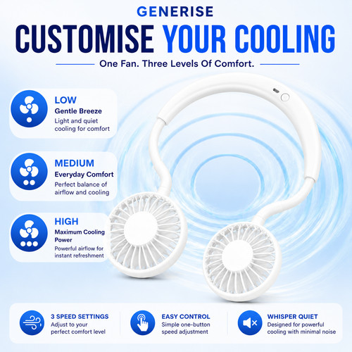 Neck fan wearable - wearable, 360°