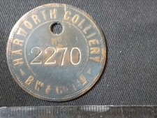 Harworth Colliery  Brass Miners Pit Check Token Pre 47.Barber,Walker & Co Ltd