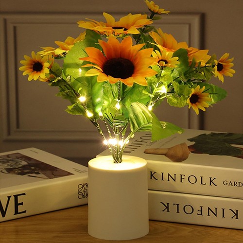 Led sunflower night light home - light,
