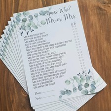 Mr & Mrs Guess Who Game –