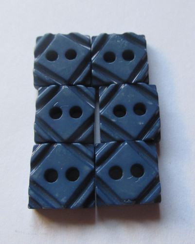 Vintage blue square buttons - vintage,