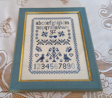 Framed Needlework Sampler Hand