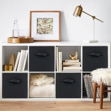 4 PCS Foldable Storage Box Foldable Canvas Drawer Organizer Fabric Cube UK