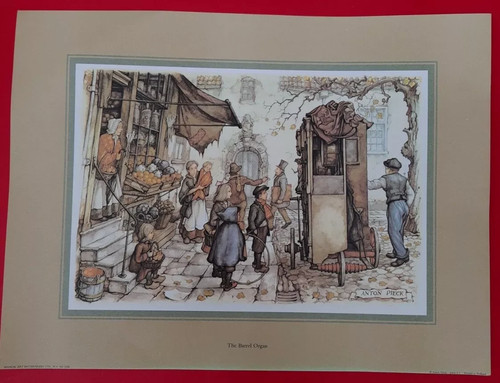 Barrel organ decoupage print - organ,